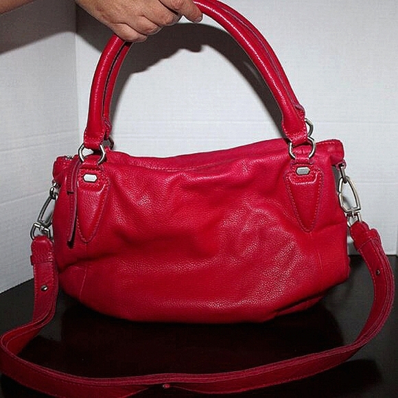 Liebeskind Berlin Leather Shoulder Bag - Pink/Red- Crossbody Strap - Picture 8 of 11